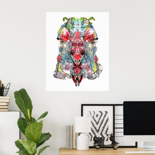 Visionär Surreal Konst | Symmetrisk Fantasy Poster (Hemmakontoret)