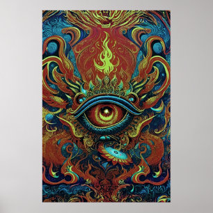 Visionärsflamma: Poster Andlig Ögon