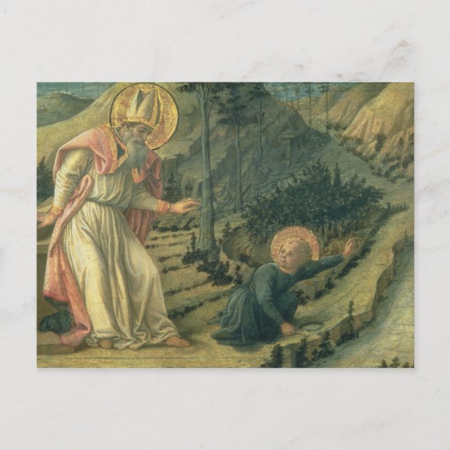 Visionen av Augustine, sen 1450-talet Vykort (Framsida)