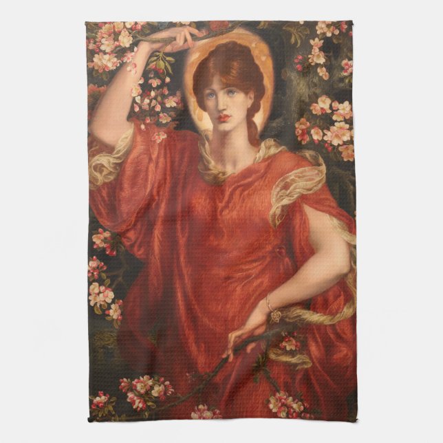 Visionen av Fiammetta (av Dante Gabriel Rossetti) Kökshandduk (Vertikal)