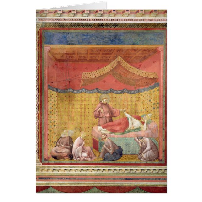 Visionen av Pope Gregory IX 1297-99 Hälsningskort (Framsidan)