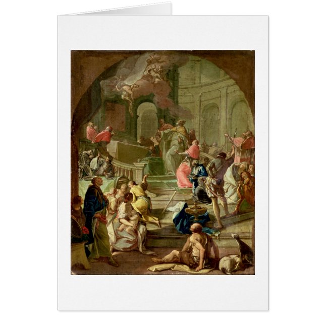 Visionen av St. Benedict, c.1760 Hälsningskort (Framsidan)