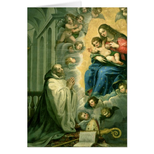 Visionen av St Bernard, 1634 Hälsningskort (Framsidan)