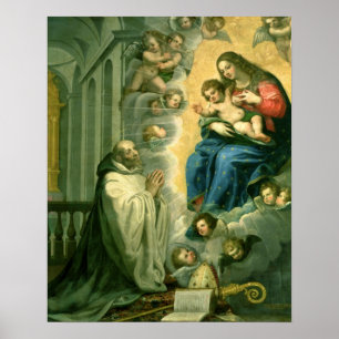 Visionen av St Bernard, 1634 Poster