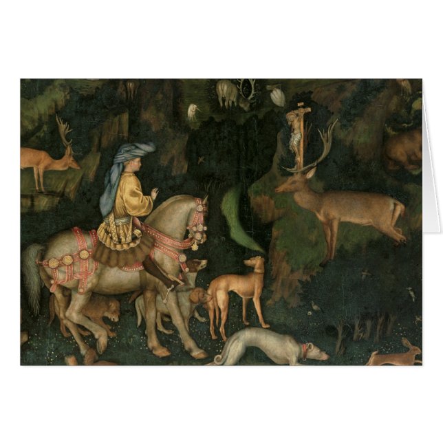 Visionen av St. Eustachius, c.1438-42 Hälsningskort (Framsidan Horizontal)