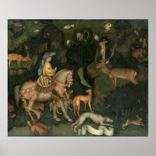 Visionen av St. Eustachius, c.1438-42 Poster