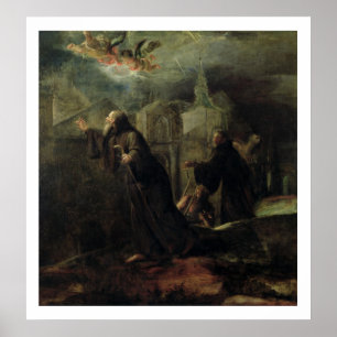 Visionen av St Francis av Paola Poster