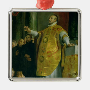 Visionen av St Ignatius av Loyola Julgransprydnad Metall