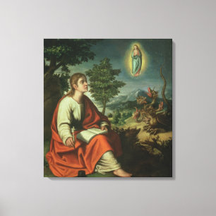 Visionen av St John evangelisten på Patmos Canvastryck