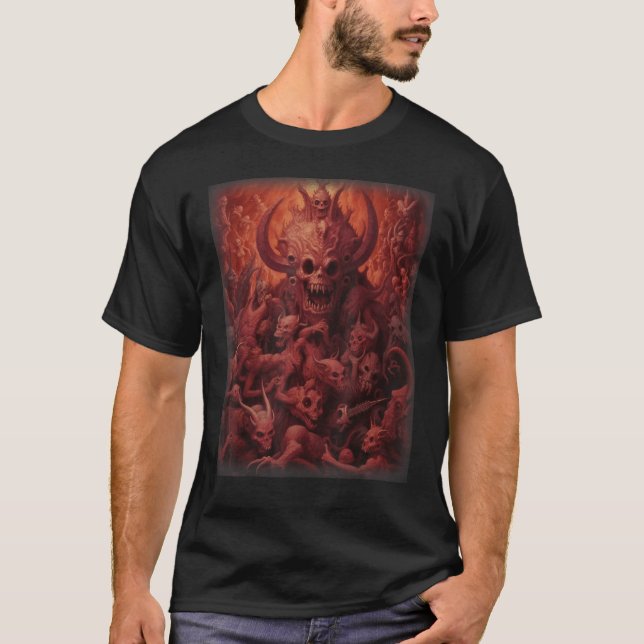 Visioner av helvetet Satan Djävulen Demons Monster T Shirt (Framsida)