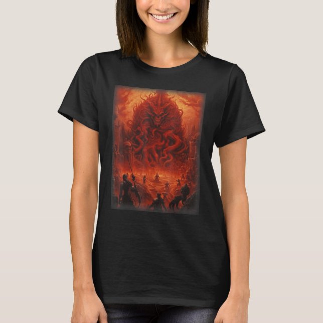Visioner av helvetet Satan Djävulen Demons Monster T Shirt (Framsida)