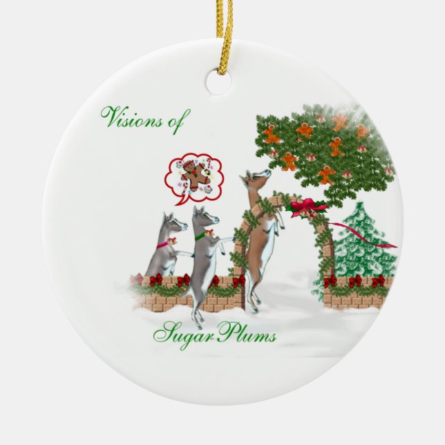 Visioner av sockerplommon Goat-jul Julgransprydnad Keramik (Framsidan)