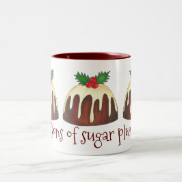 Visioner av sockerplommon Pudding British Jul Två-Tonad Mugg