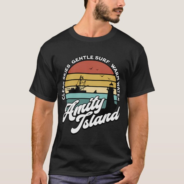Visit Amity Island T Shirt (Framsida)