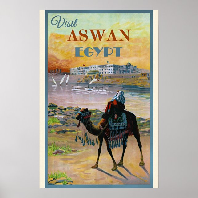 Visit Aswan, Egypt Poster (Framsidan)
