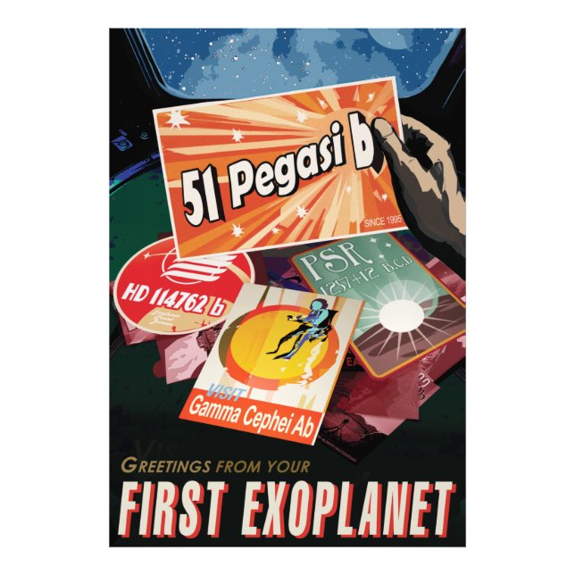 Visit First Exoplanet Found Outside Solar System  Fototryck (Framsidan)