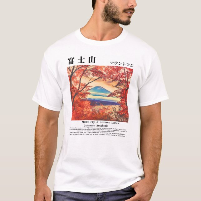 Visit Japan – Mount Fuji & Autumn Leaves T Shirt (Framsida)