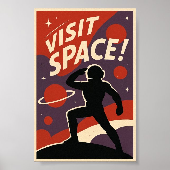 Visit Space Retro Poster (Framsidan)