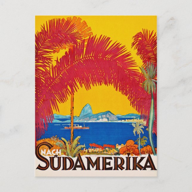 Visit Sudamerica vintage concept Vykort (Framsida)