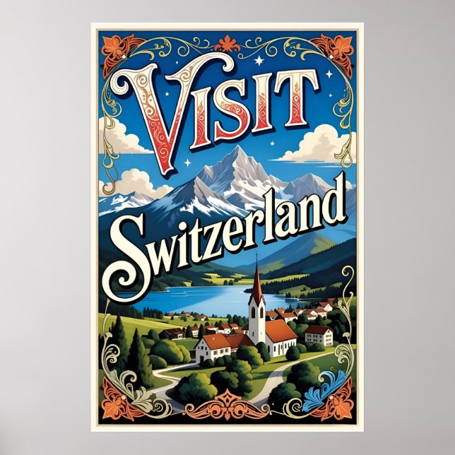Visit Switzerland travel poster (Framsidan)