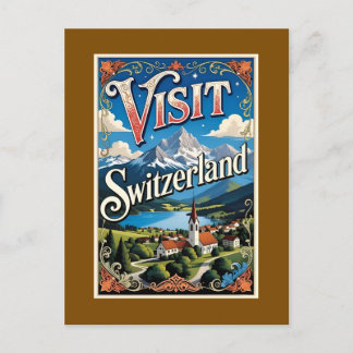 Visit Switzerland travel poster, Helg Vykort