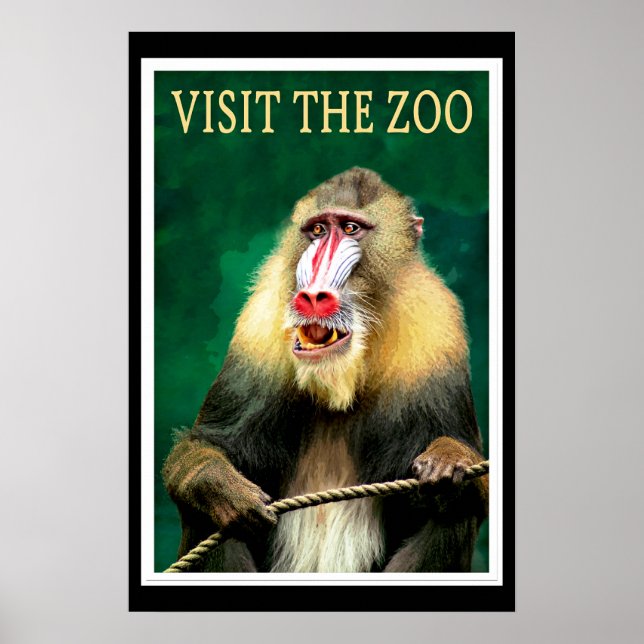 Visit the Zoo, vintage travel poster (Framsidan)