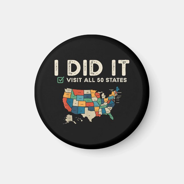 Visited All 50 US States - USA Map Travel - Visit  Magnet (Framsidan)