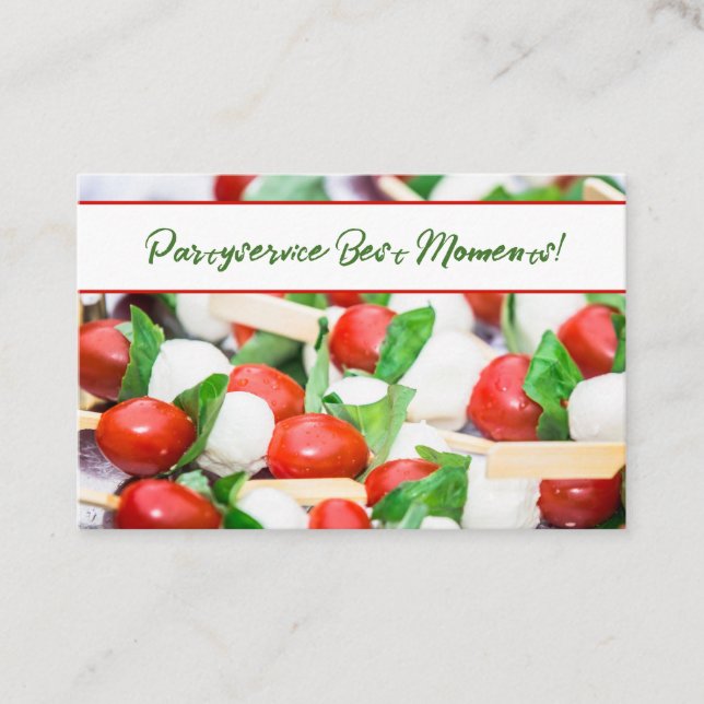 Visitenkarte Catering 3 Frisches Rot und Grün Visitkort (Framsida)