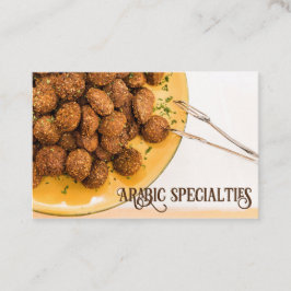 Visitenkarte Falafel Arabic Specialties honiggelb Visitkort