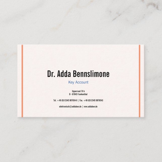 Visitenkarte Linjer Visitkort (Framsida)