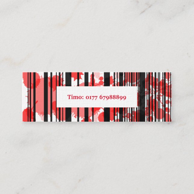 Visitenkarte Mini rot schwarz Mini Visitkort (Framsida)