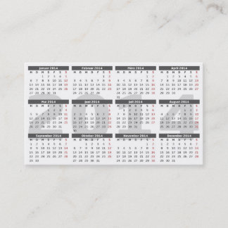 Visitenkarte moderne Alu Optik und Kalender 2014 Visitkort
