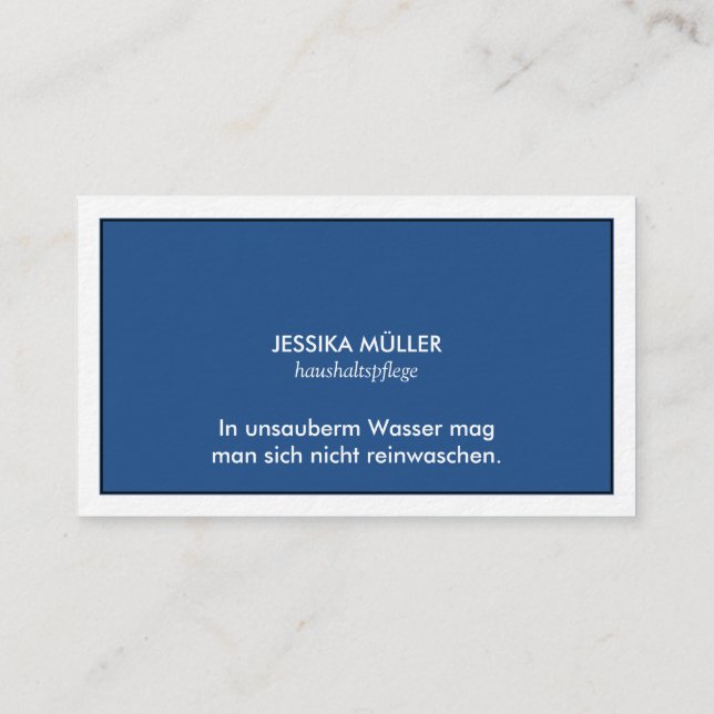 Visitenkarte sauber visitkort (Baksida)