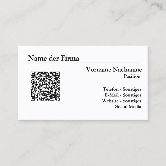 Visitenkarten Erstellen - Einfache Vorlage - Visitkort (Framsida)