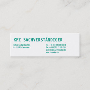 Visitenkarten Klassisch Mini Visitkort