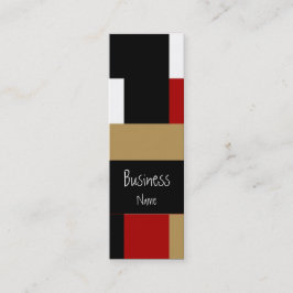 Visitenkort Abstrakt Röd Svart Vit Tan Geo Mini Visitkort