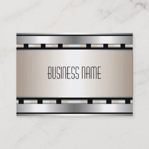 Visitenkort Art Deco Svart Silver Beige Rand Visitkort