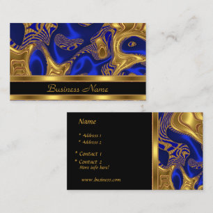 Visitenkort Elegant Exotisk Blå Guld Abstrakt Visitkort