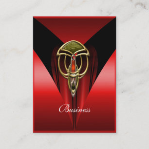 Visitenkort Elegant Röd Art Deco Guld Smycke Visitkort