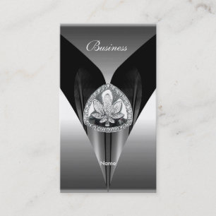 Visitenkort Elegant Silver Svart Krom Elite 2a Visitkort