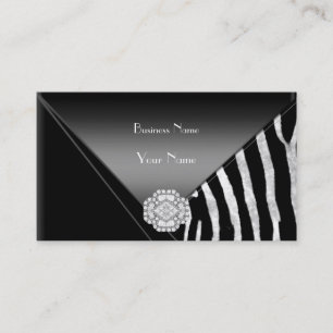 Visitenkort Elegant Svart Diamant Juvel Visitkort