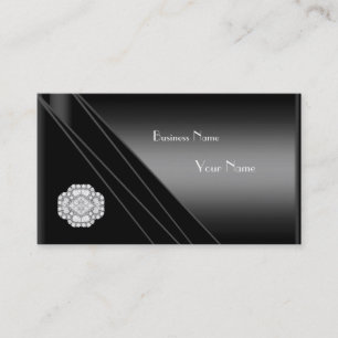Visitenkort Elegant Svart Diamant Smycke Visitkort