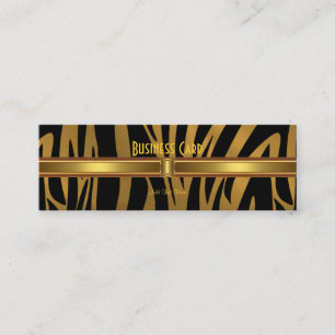 Visitenkort Exotisk Afrikansk Zebra Guld Mini Visitkort