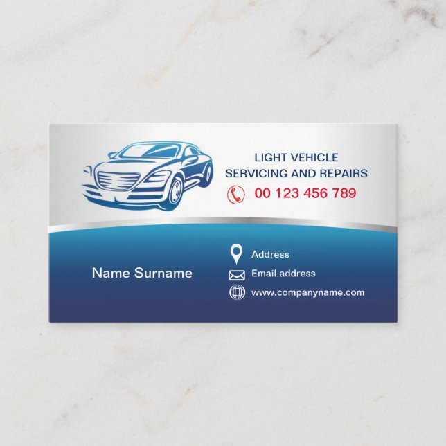 Visitenkort för autoservice visitkort (Framsida)