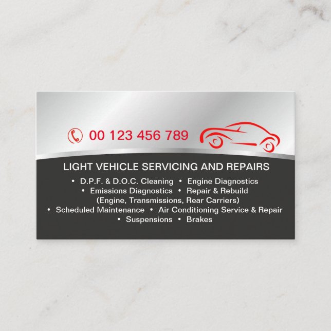 Visitenkort för autoservice visitkort (Framsida)