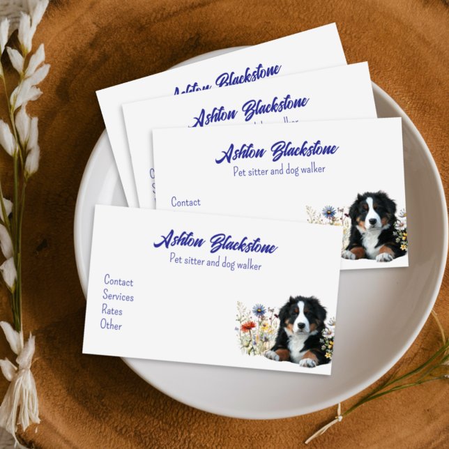Visitenkort för Bernese Mountain Dog Sittare (Skapare uppladdad)