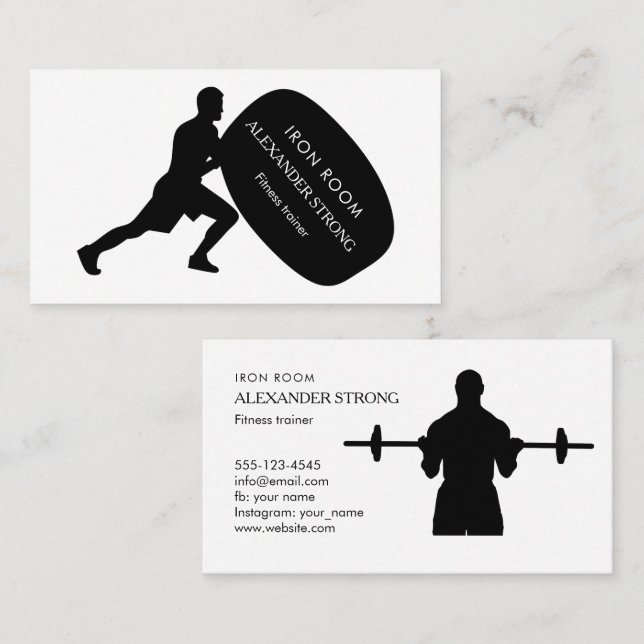 Visitenkort för en tränare eller nutritionist visitkort (Fram/baksida)