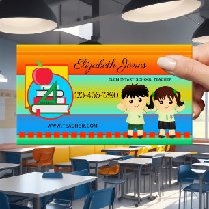 Visitenkort för lärare på Bold Elementary School Tidsbeställning Kort