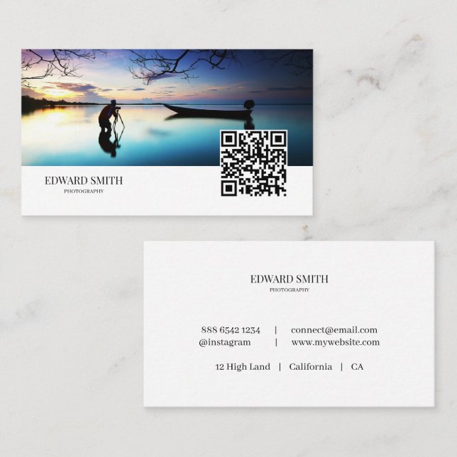 Visitenkort | Fotografi | Ny QR-koddesign Visitkort (Fram/baksida)