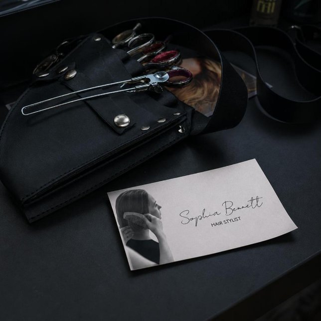 Visitenkort  Frisörer & Salong | DP7 Visitkort (minimalist business card, modern QR code template, digital calling card, luxury chic elegant design)